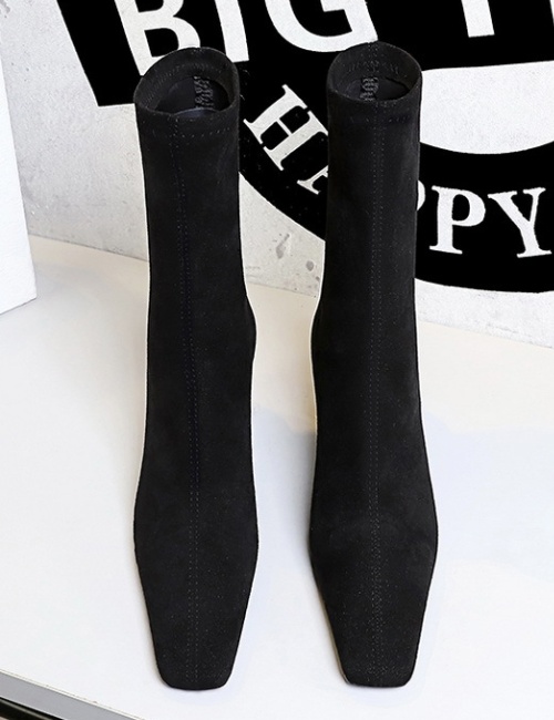 Thick high-heeled women's boots low cylinder short boots