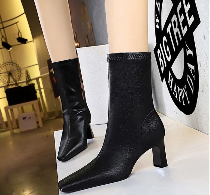 European style thick women's boots high-heeled winter boots