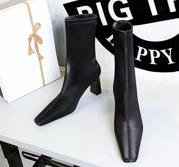 European style thick women's boots high-heeled winter boots