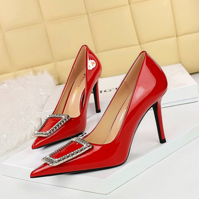 Rhinestone shoes pointed high-heeled shoes for women