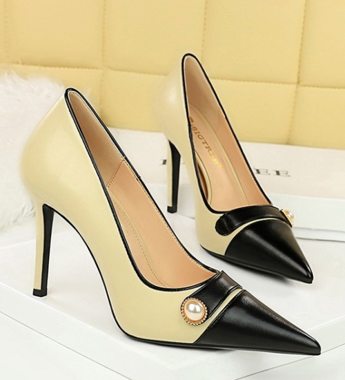 Pointed European style high-heeled shoes retro shoes BE88787 - Yaaku.com