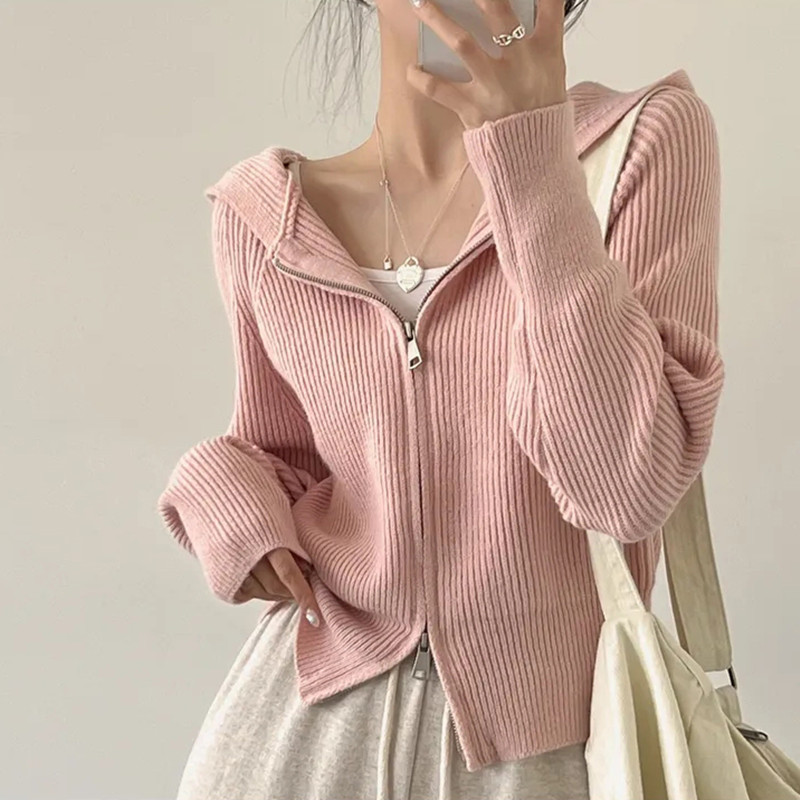 Knitted cardigan autumn and winter sweater for women