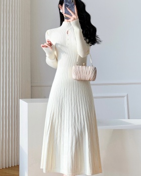 Knitted autumn and winter large yard dress for women