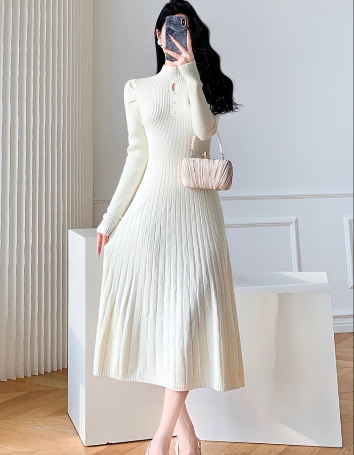 Knitted autumn and winter large yard dress for women