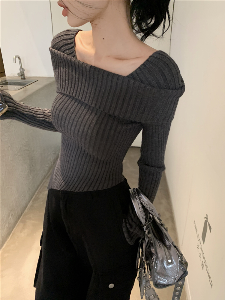 Long sleeve tops irregular sweater for women