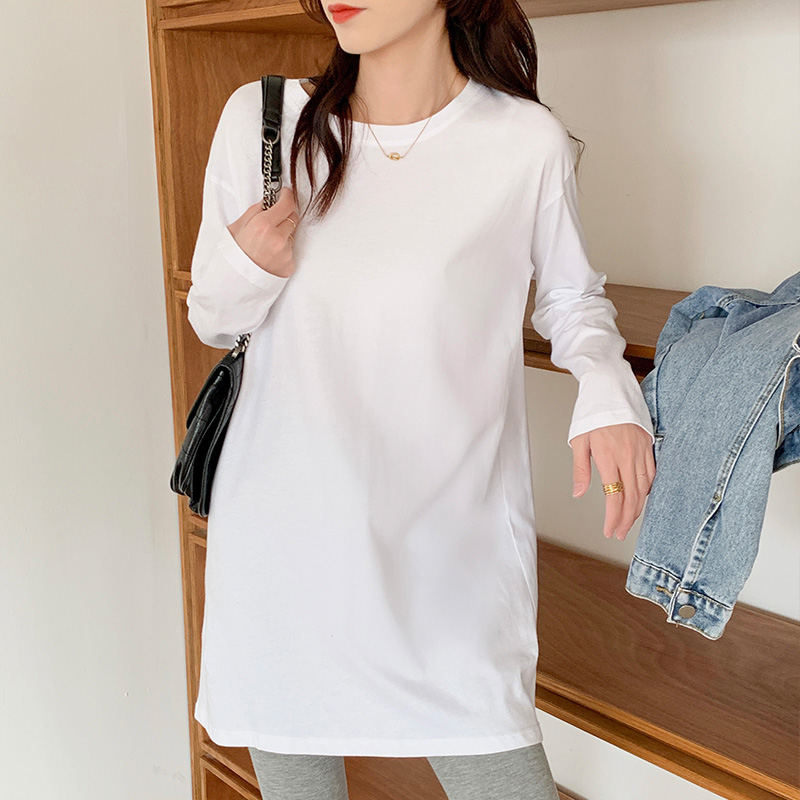 Casual pure bottoming shirt autumn and winter T-shirt for women
