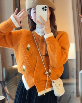 Long sleeve simple sweater knitted coat for women