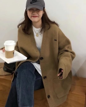 Loose knitted sweater autumn and winter coat for women