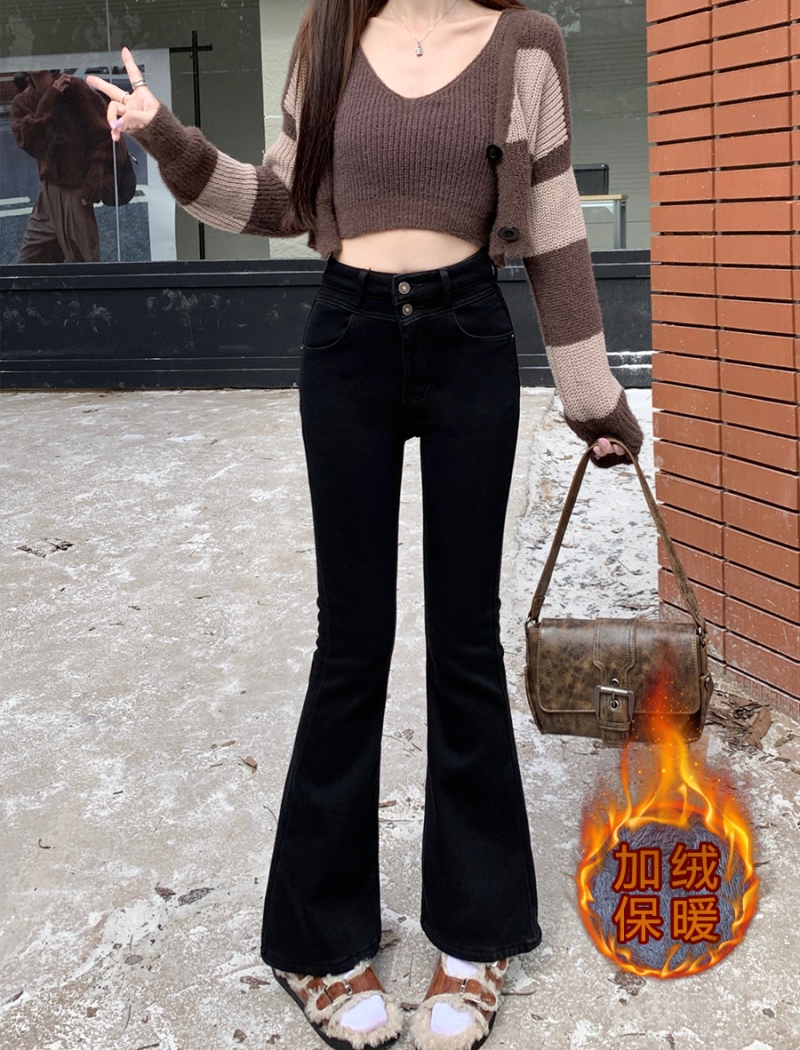 Winter thermal jeans Korean style long pants for women BE88891 