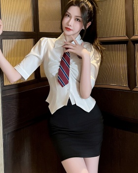 College style shirt package hip skirt 2pcs set