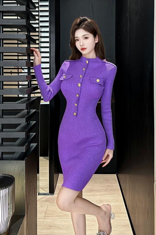 Knitted temperament fashion dress for women