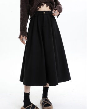 Woolen pleated skirt slim business suit for women