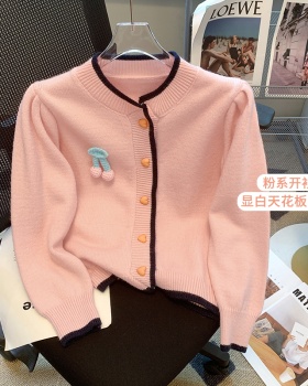 Embroidery show young stripe sweater for women