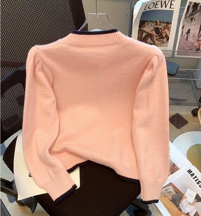 Embroidery show young stripe sweater for women