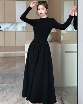 Pinched waist long dress France style dress for women