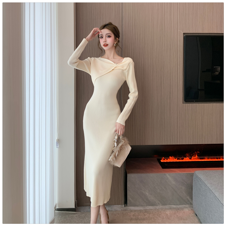 Autumn and winter dress slim long dress for women