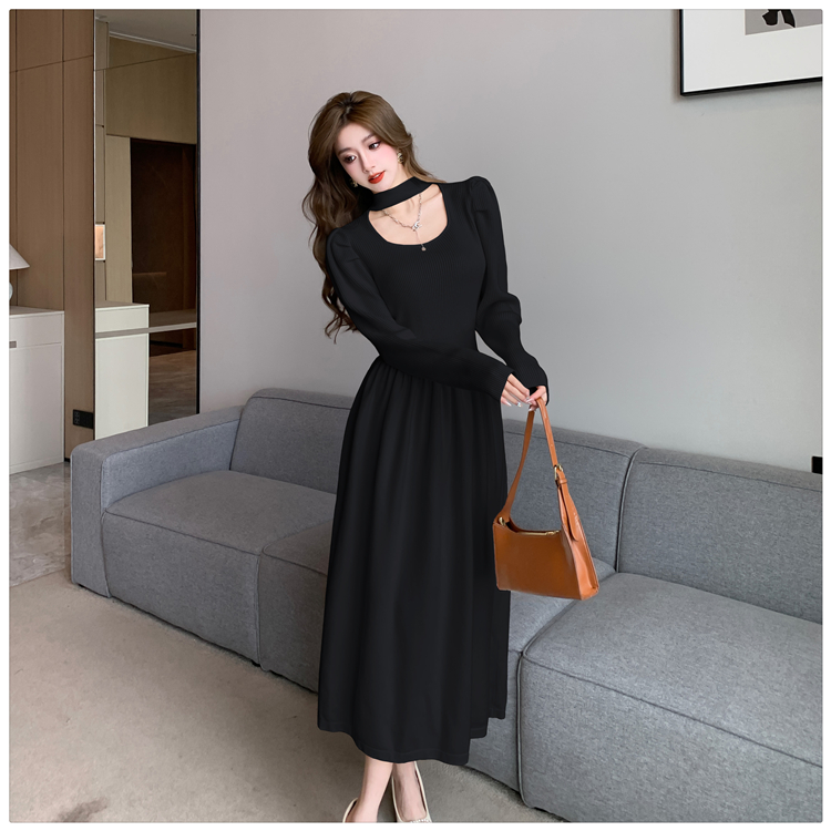 France style dress long sleeve long dress for women