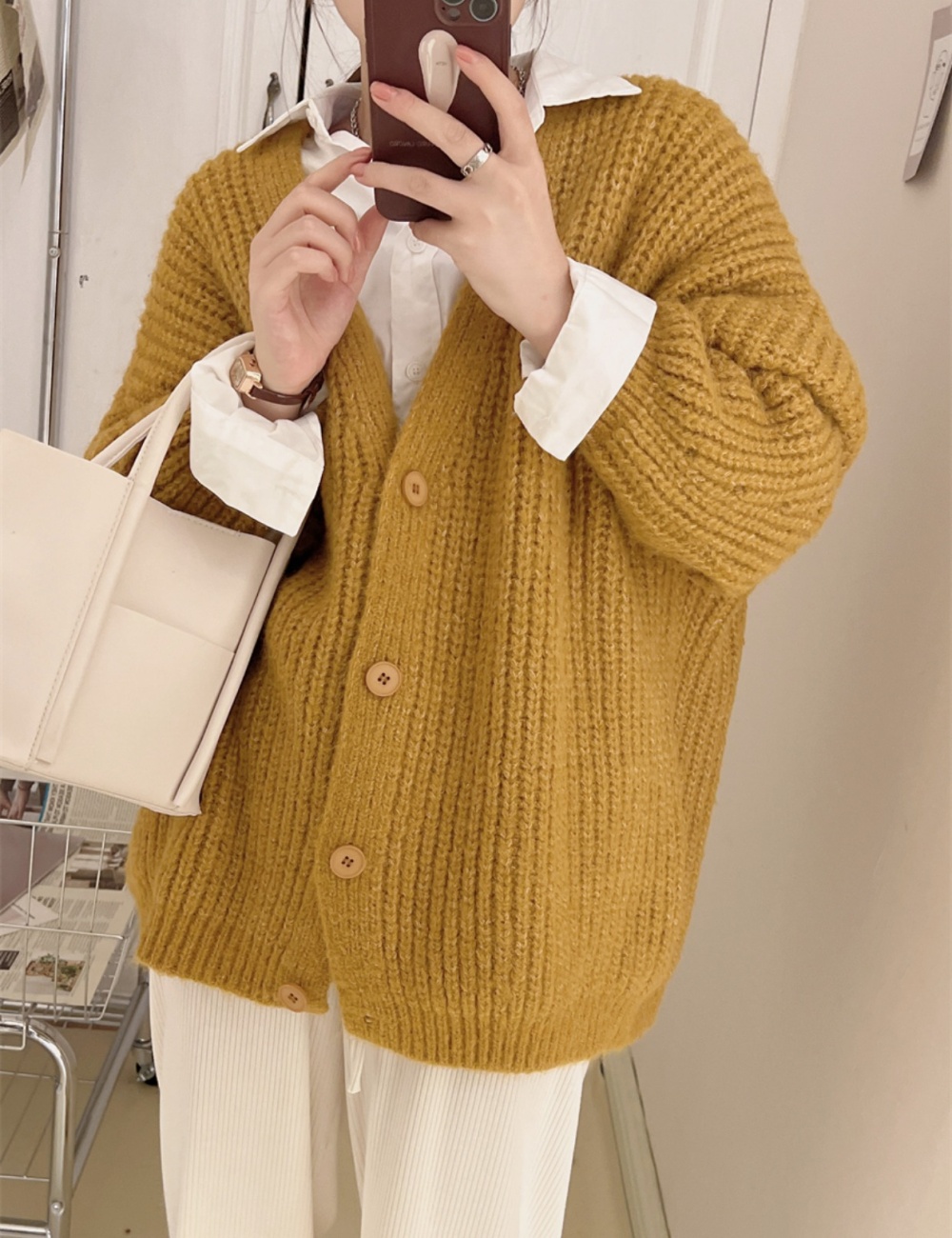 Korean style college style sweater thick coat