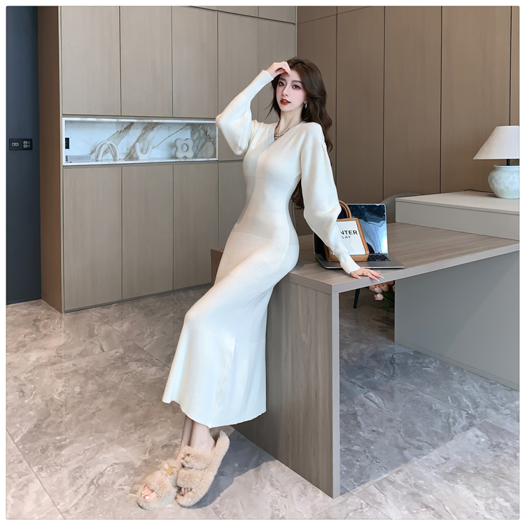 Bottoming France style sweater dress winter knitted dress