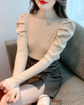 Pullover half high collar bottoming sweater for women
