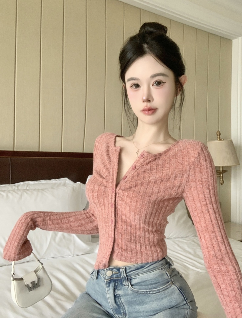 Enticement spicegirl pink tops irregular long sleeve T-shirt
