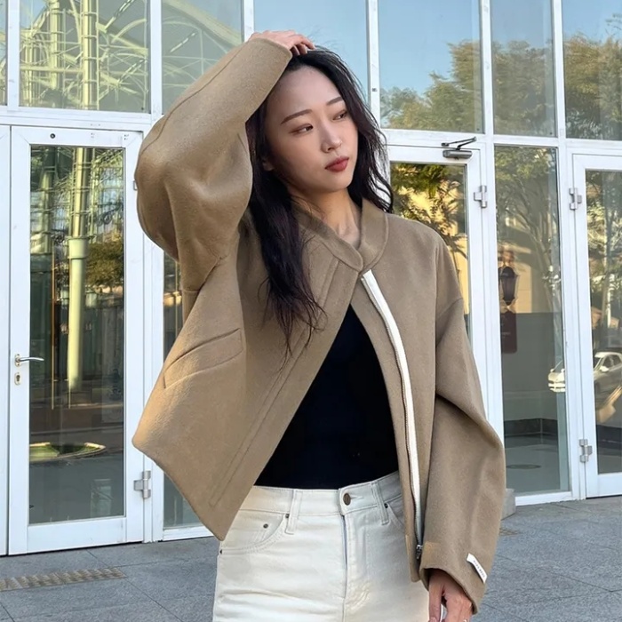 Retro niche coat Korean style cstand collar jacket
