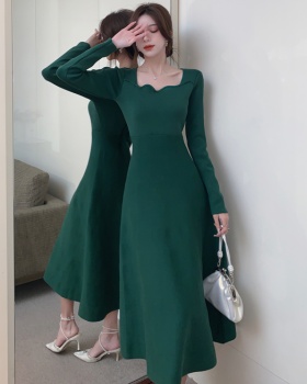 Square collar dress sweater for women