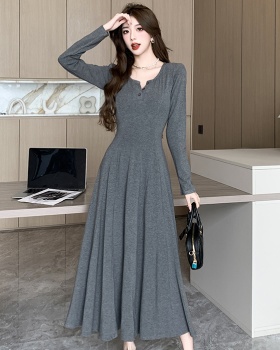 Winter Western style dress slim long dress for women