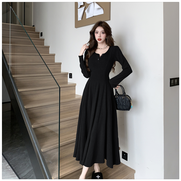 Winter Western style dress slim long dress for women