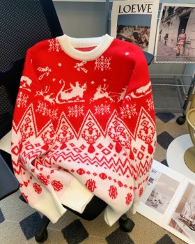 Winter christmas sweater inside the ride red tops