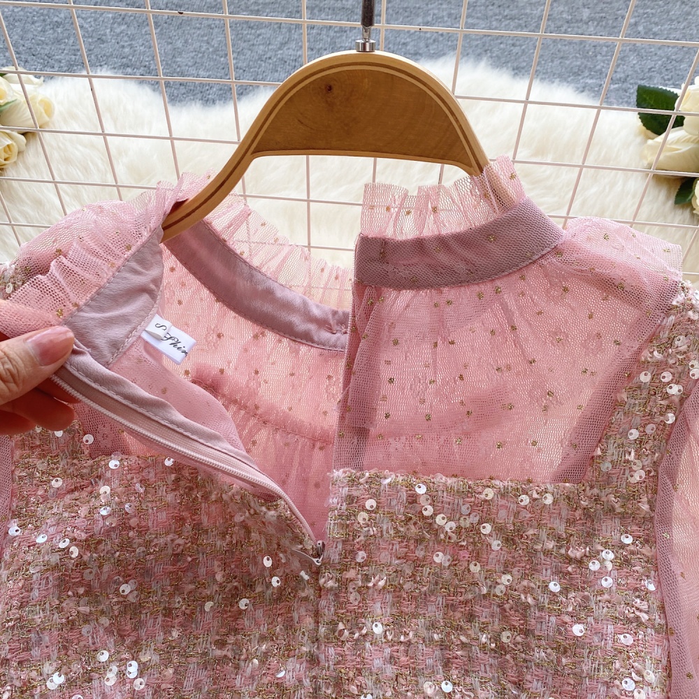 Gauze chanelstyle T-back glitter dress for women