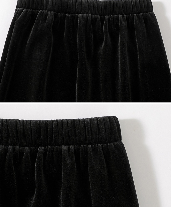 High waist autumn and winter long skirt elastic waist skirt