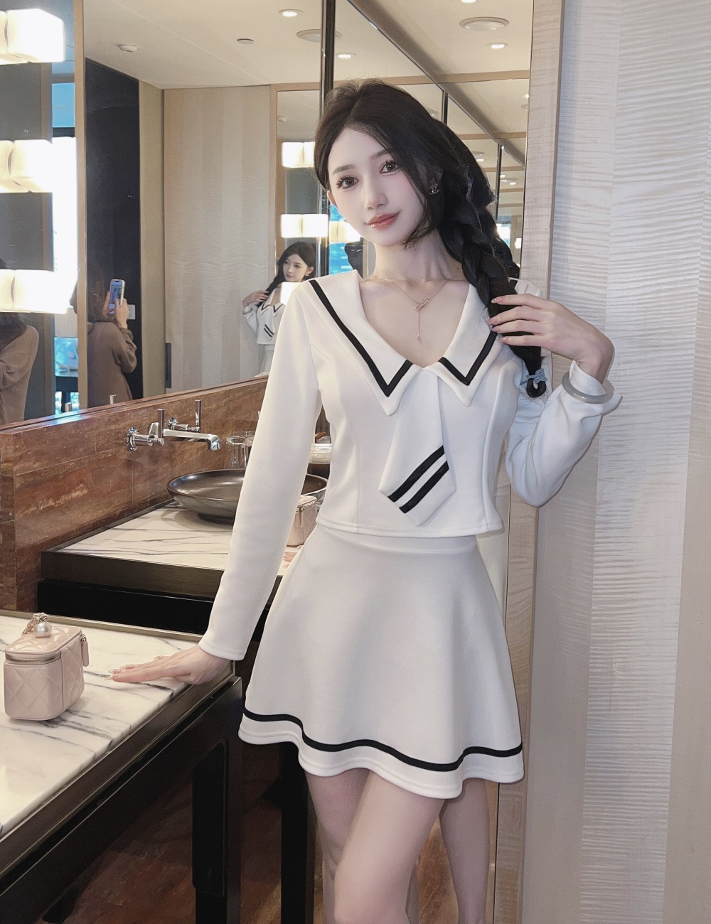 Show young enticement jacket fashion skirt a set