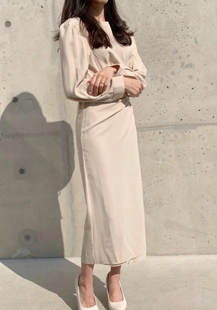 Frenum fashion temperament long sleeve irregular dress