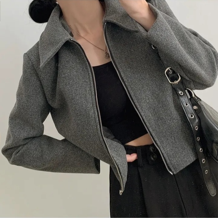 Simple lapel coat fashion Korean style jacket