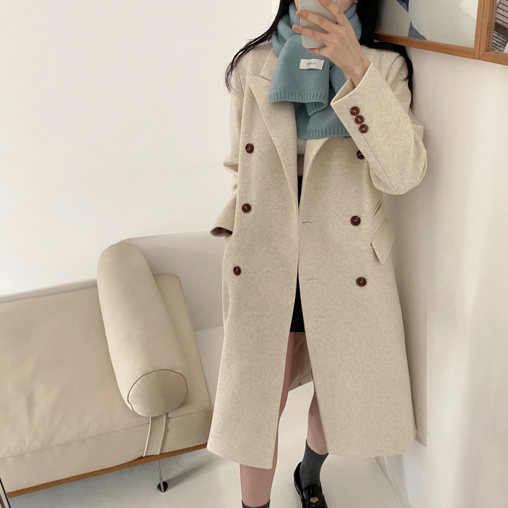 Fashion Korean style coat double-breasted grace overcoat