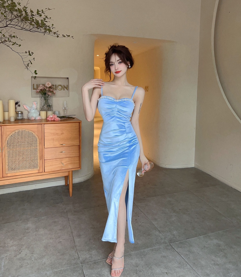 Package hip sexy long dress high slit tight formal dress