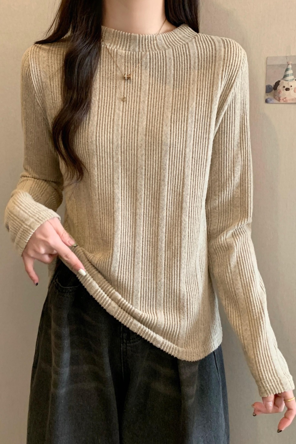 Fashion large yard sweater all-match bottoming shirt