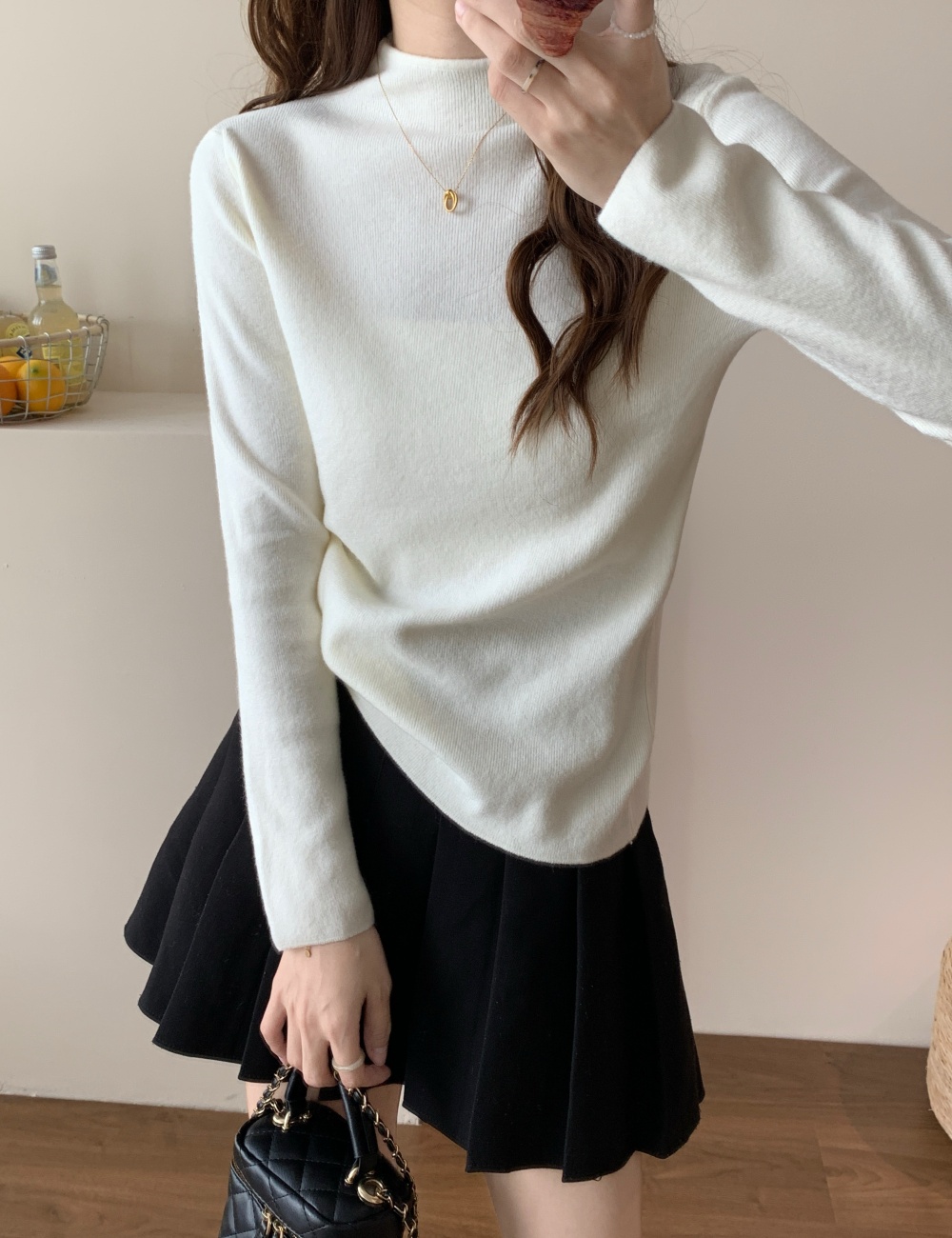 Slim Casual sweater pure Korean style bottoming shirt