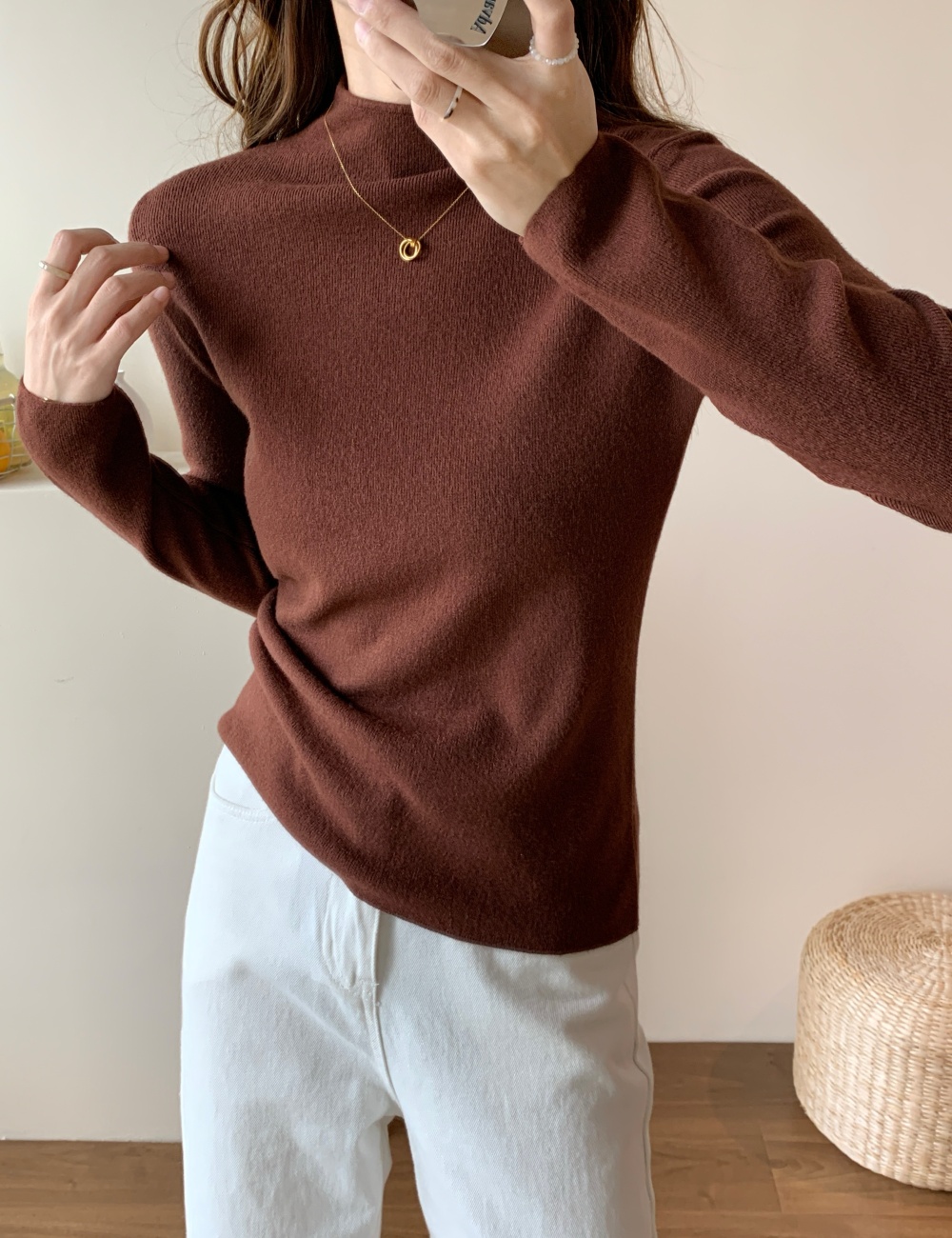 Slim Casual sweater pure Korean style bottoming shirt
