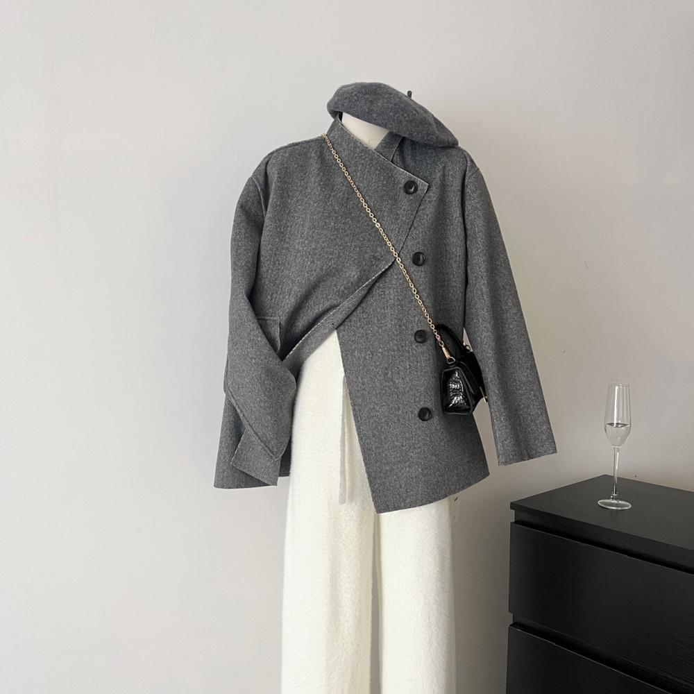 Wool Korean style thick short two-sided woolen coat for women