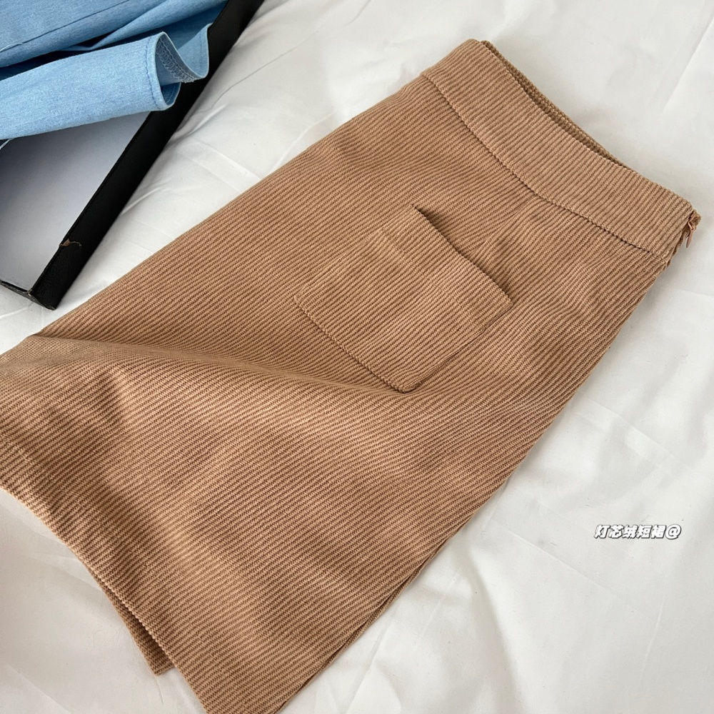 Blue short skirt clip cotton coat 2pcs set for women