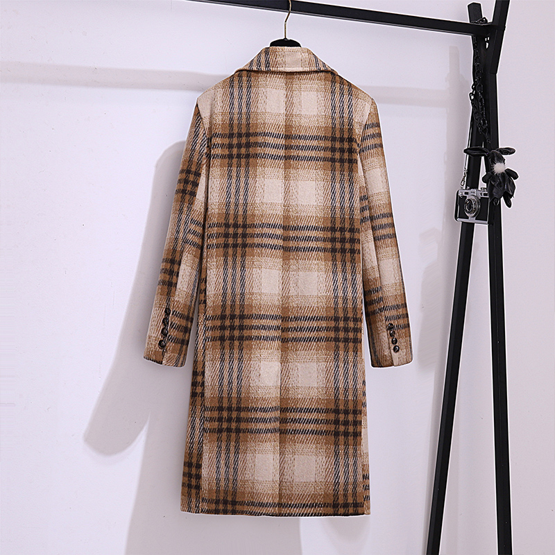 Long thick overcoat retro woolen coat for women