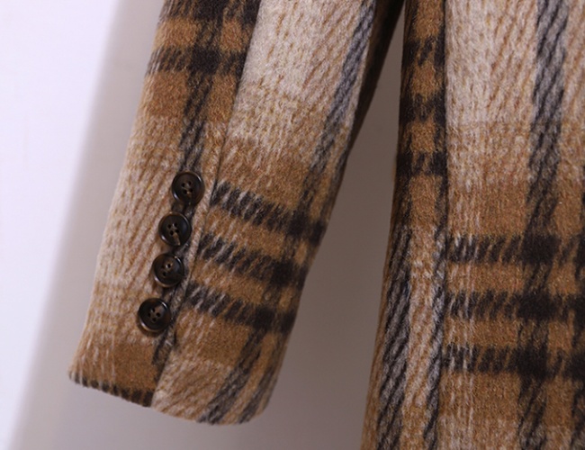 Long thick overcoat retro woolen coat for women