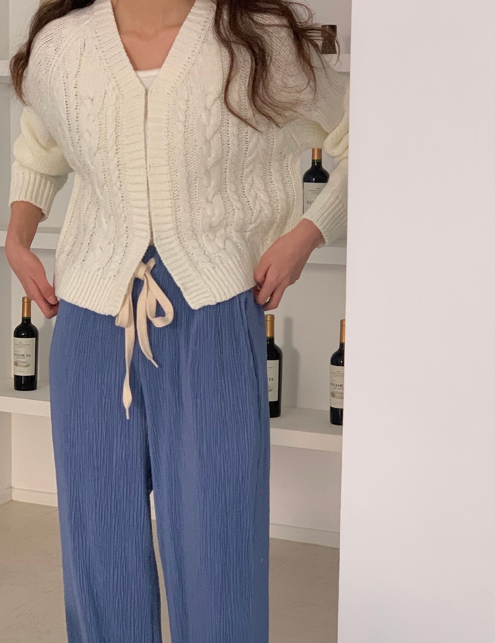 Chanelstyle lazy knitted tops twist short V-neck coat