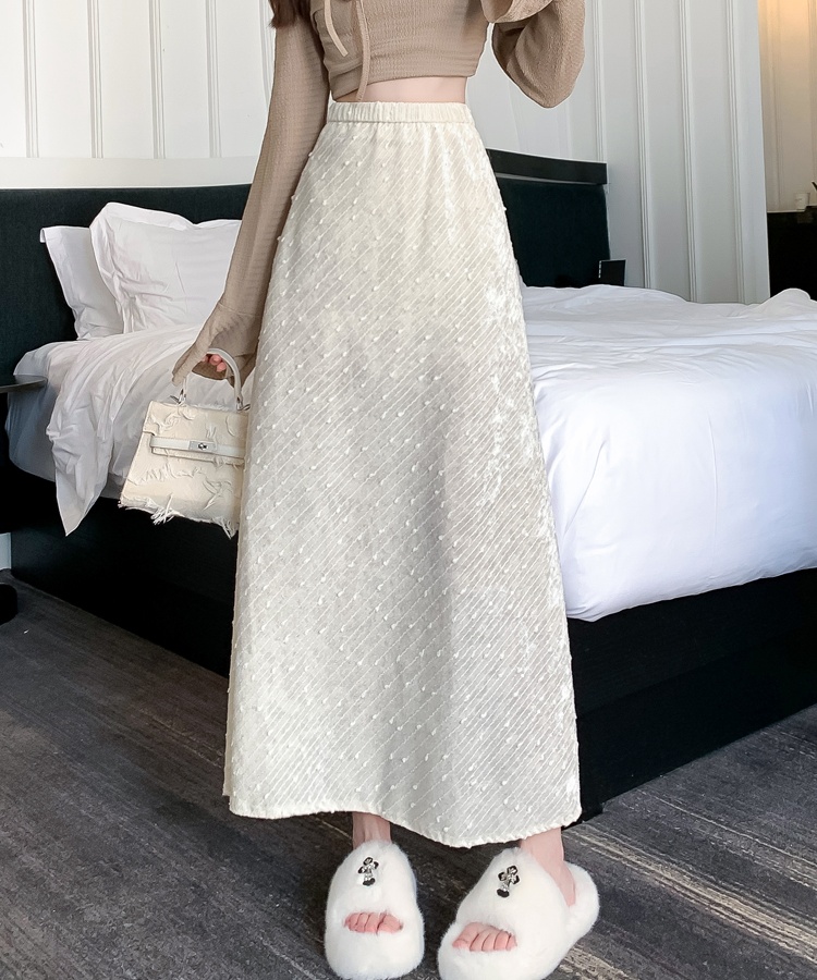 A-line high waist long long skirt package hip slim lady skirt