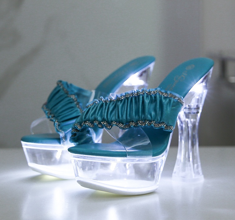 Crystal high-heeled shoes slippers