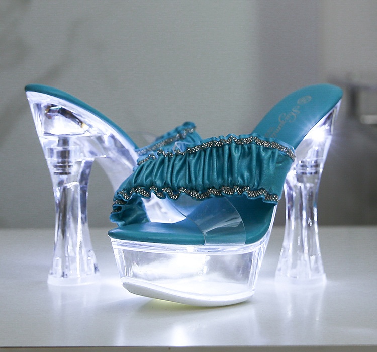 Crystal high-heeled shoes slippers