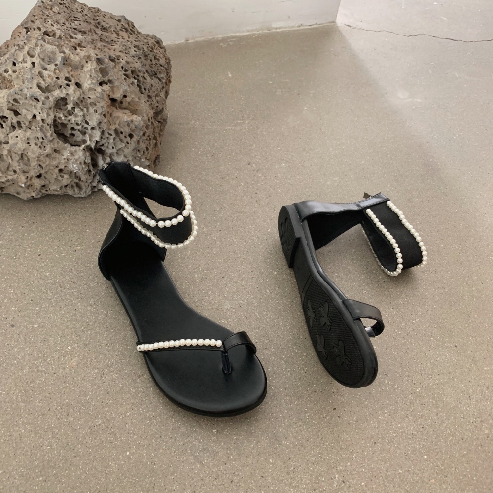 Rome pearl spring shoes student cozy sandy beach flattie