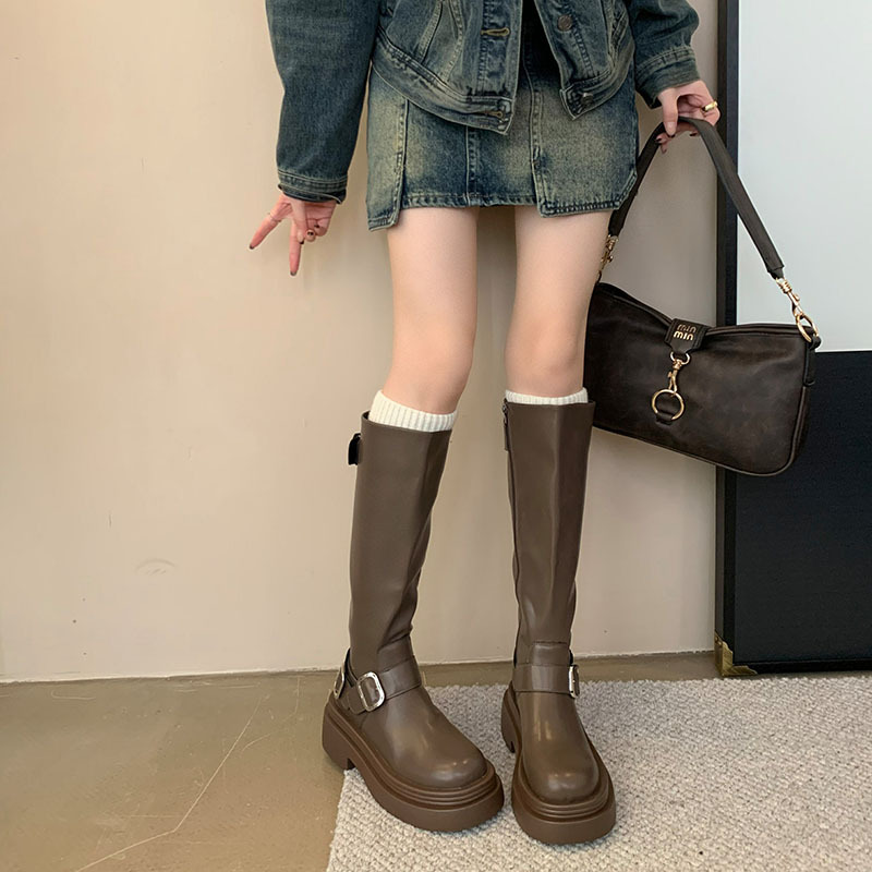 Round thigh boots long tube women's boots for women